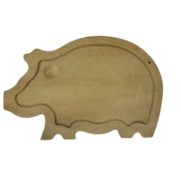 Pig-Shaped Vintage Wooden Cutting Board 12" Farmhouse Country Kitchen Folk Art - Picture 2 of 6